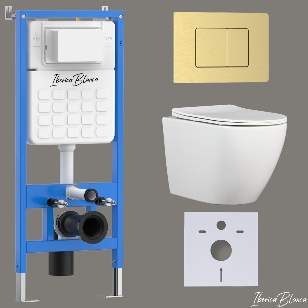 

Комплект 3 в 1 Iberica Blanca инсталляция + унитаз Bilbao Alto IB.BLA.234.1B1 + кнопка смыва Inox-C IB.B011.005.000, Белый, IB001.BLA.234.1150