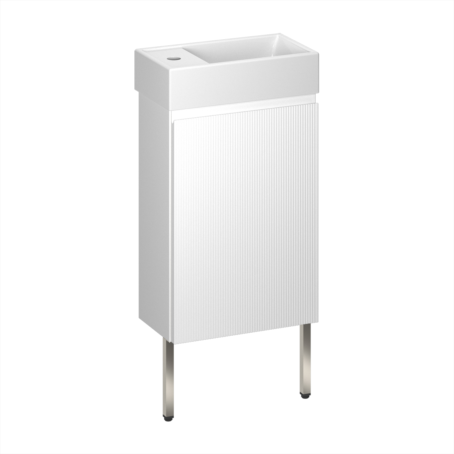 

Тумба с раковиной Wellsee WC Area 40 подвесная, ножки в цвете нержавеющая сталь, белый матовый (раковина 151802000), WC Area 40 221801000
