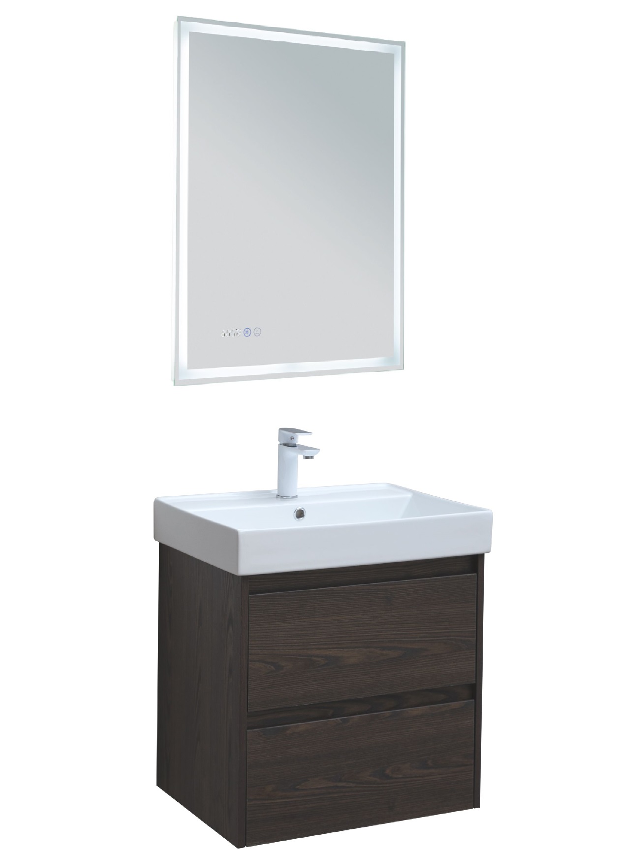 

Мебель для ванной Aquanet Nova Lite 60 дуб черный, 2 ящика, Темное дерево, Nova Lite 60