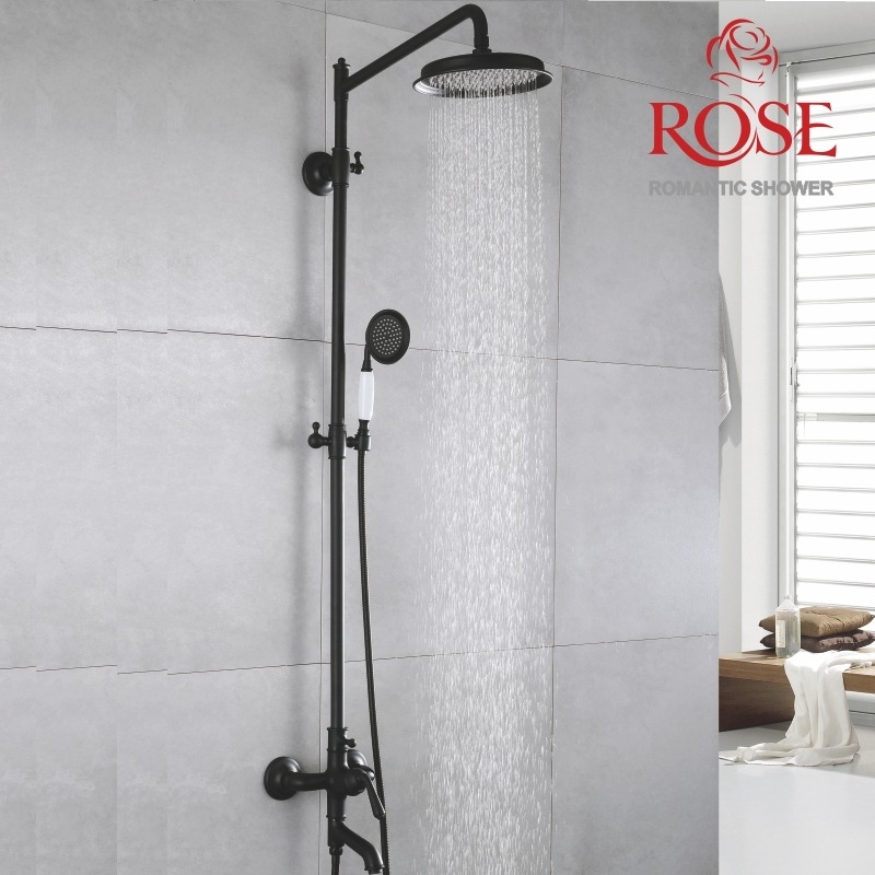 

Душевая стойка Rose R0236H черная, Черный, R0236H