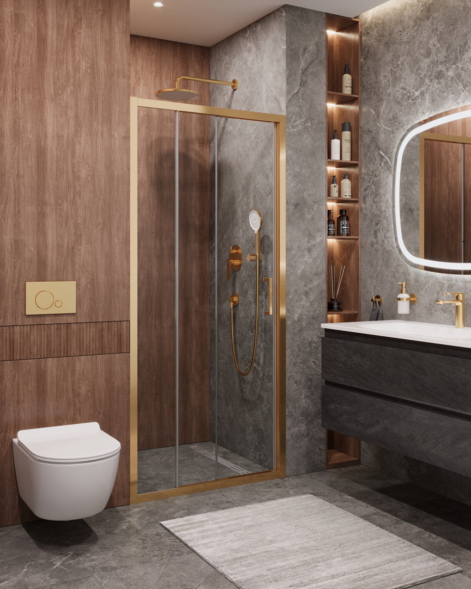 

Душевая дверь в нишу Cezares Molveno MOLVENO-BF-3-90-C-BORO-IV 90х195 см, профиль брашированное золото, стекло прозрачное, MOLVENO-BF-3-90-C-BORO-IV