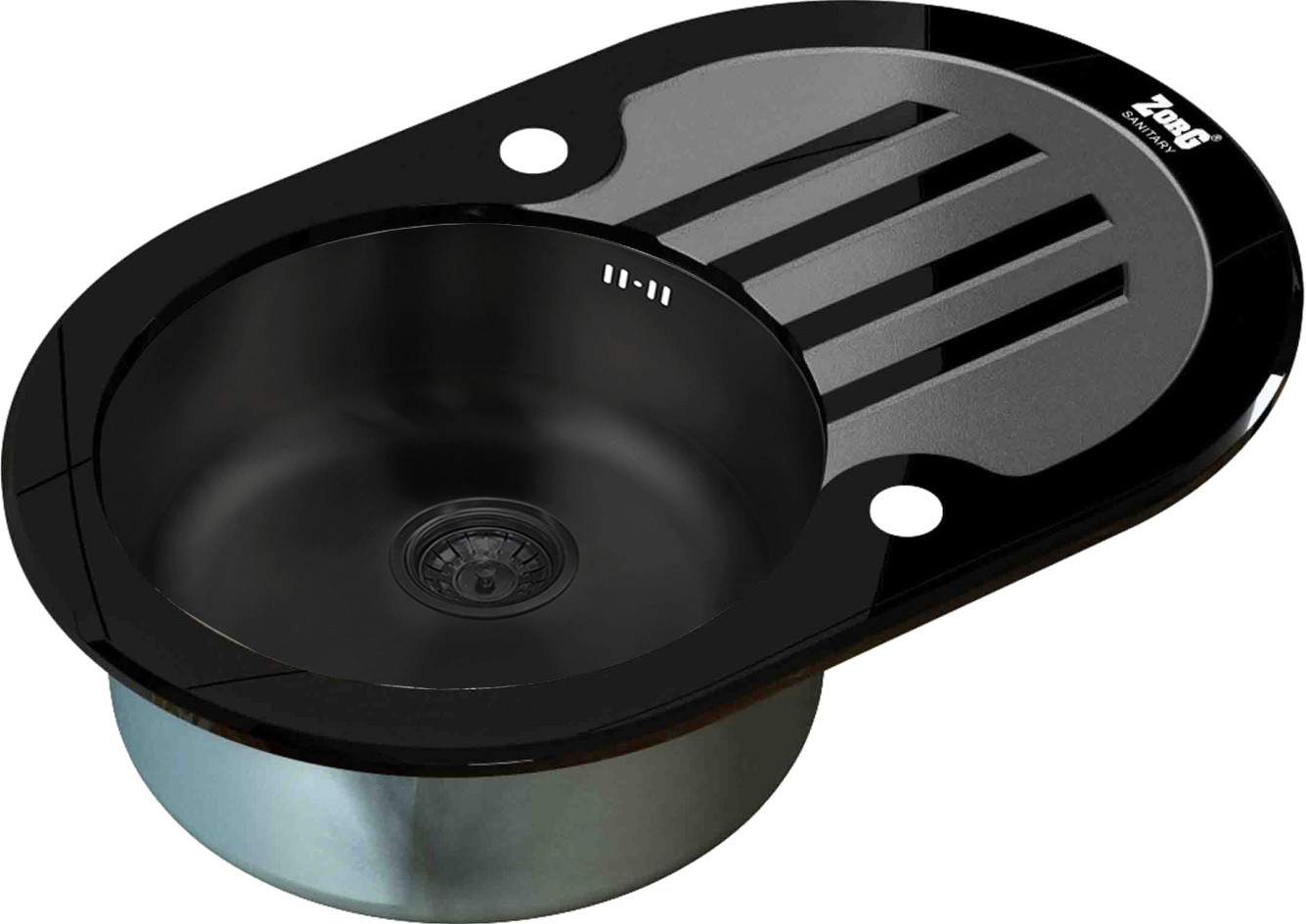

Мойка кухонная Zorg Glass GL-7851-OV-BLACK-GRAFIT графит, Черный