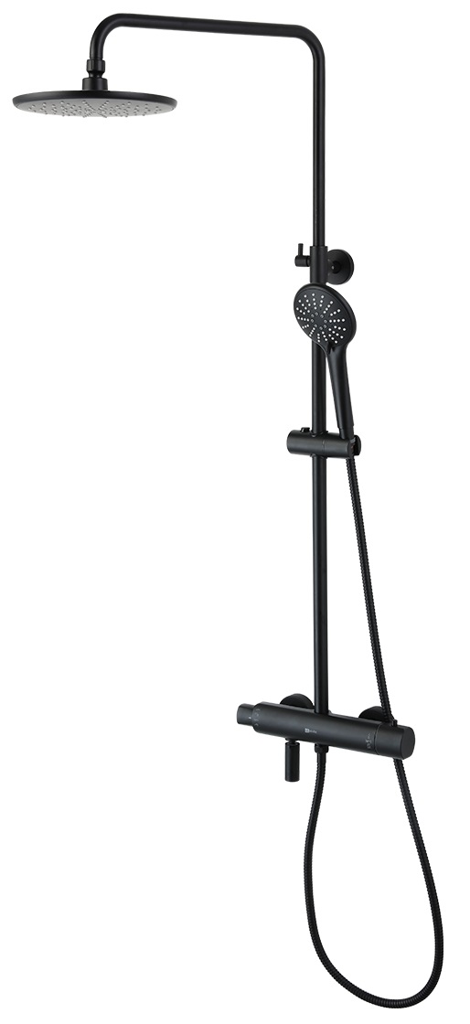 

Душевая стойка Lemark Bronx LM3772BL с термостатом, черная, Черный, LM3772BL