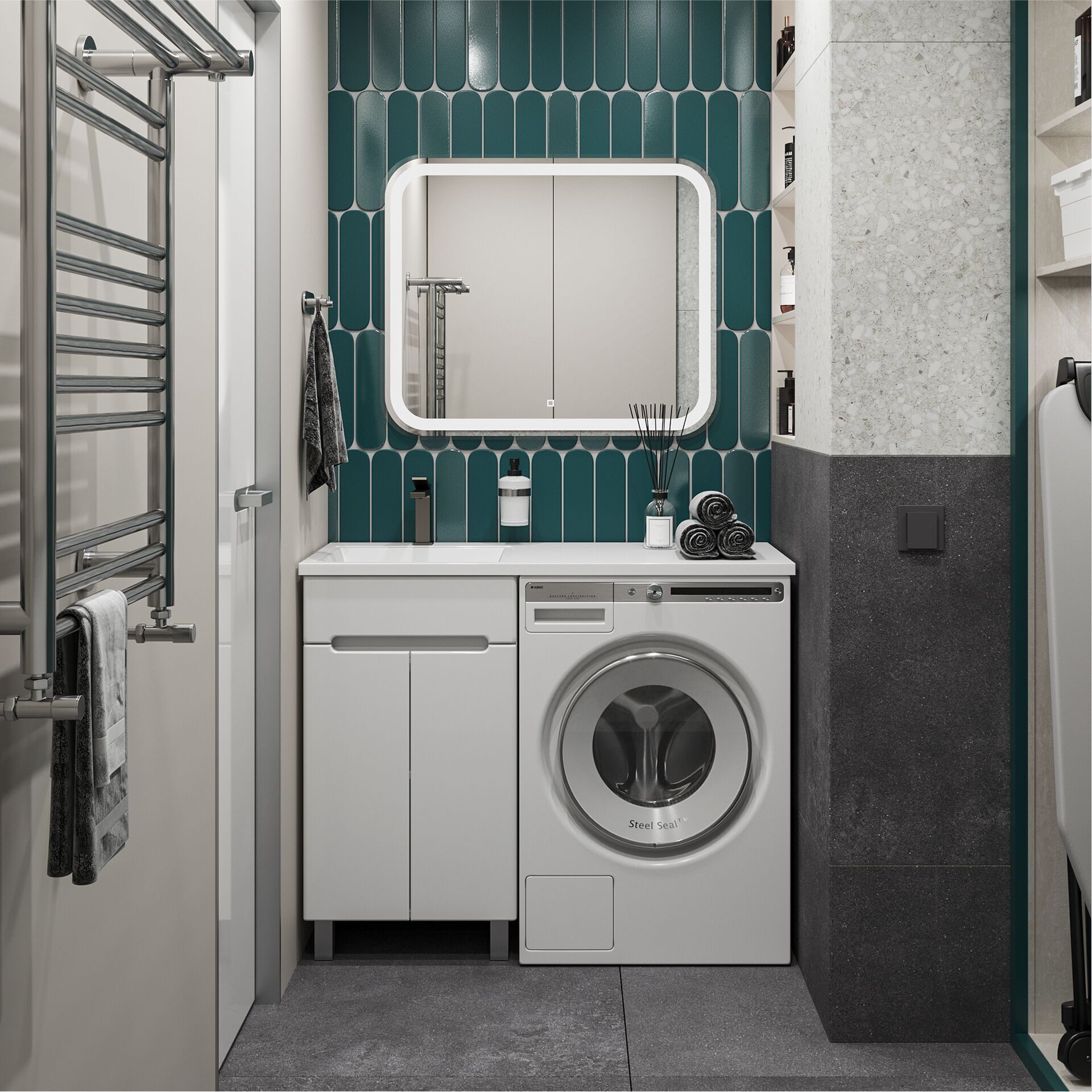 

Мебель для ванной SanStar Эллада 50 напольная (раковина Даллас 110 левая), Белый, Эллада 50