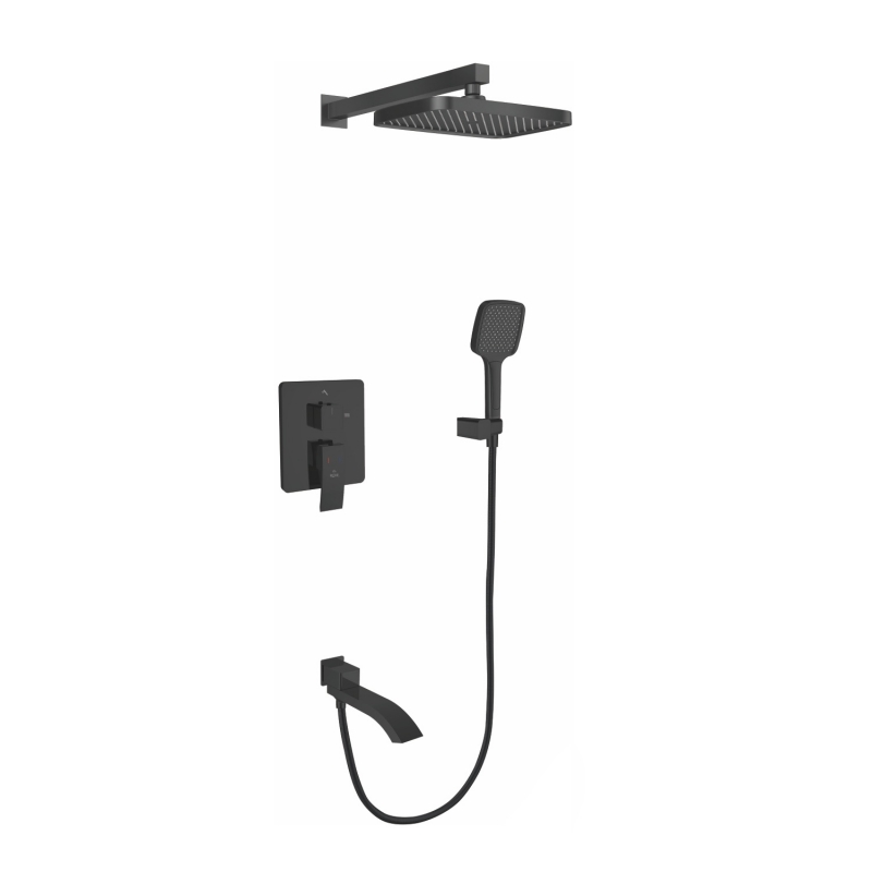 

Душевая стойка Rose R1535H встраиваемая черная, Черный, R1535H