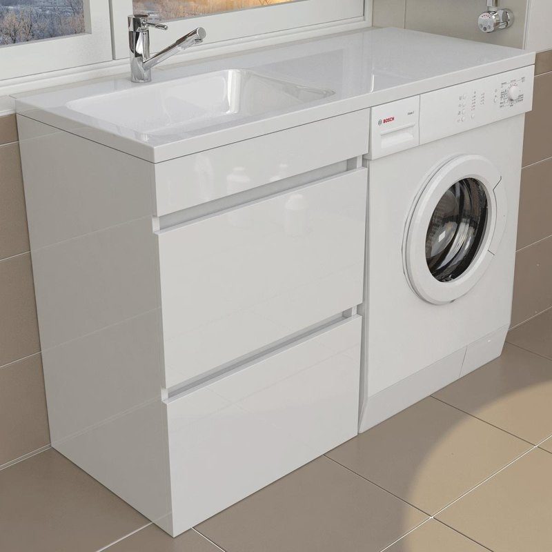 

Тумба с раковиной Emmy Джерси 110 под стиральную машину, 2 ящика, раковина Аванти 110 L (кронштейн в комплекте), Джерси 110