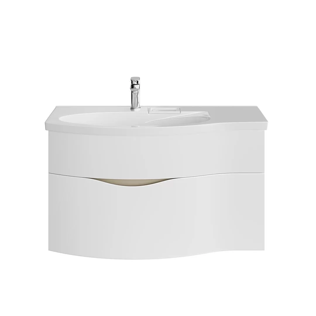 

Тумба с раковиной Kerama Marazzi Riva 100 L подвесная, белый матовый, RV.100Lh\WHT.M