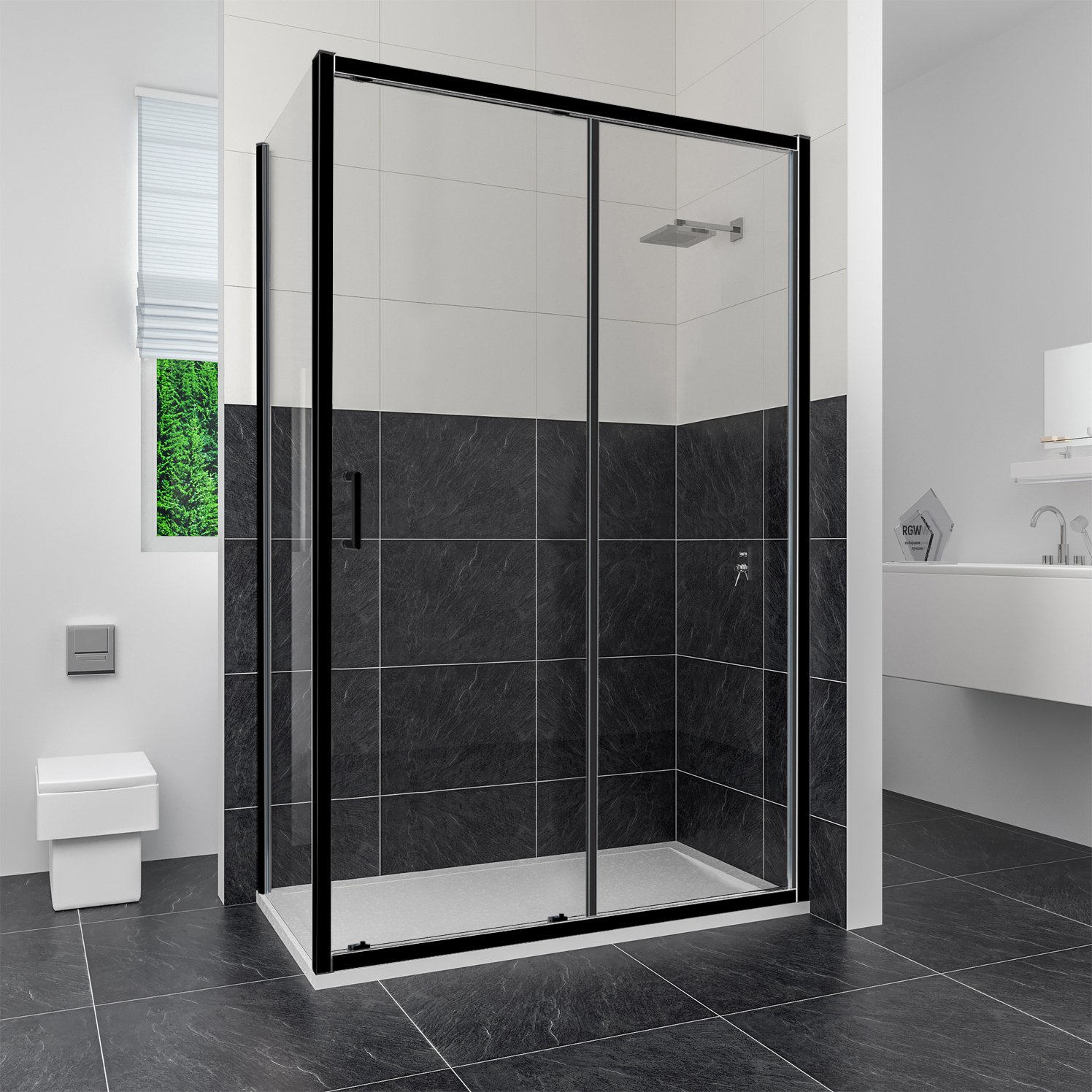 

Душевой уголок RGW Classic CL-48B 130x70 профиль черный