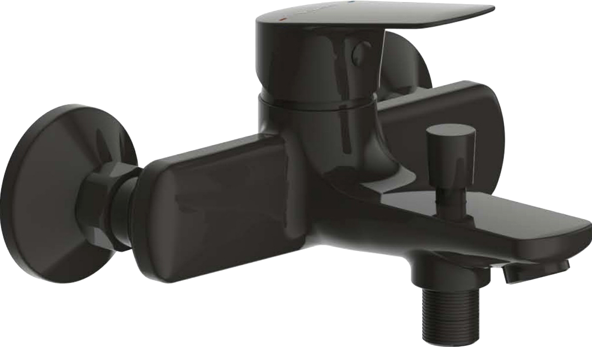 

Смеситель Bravat Rhein F6429564BW-01-ENG для ванны с душем, матовый черный