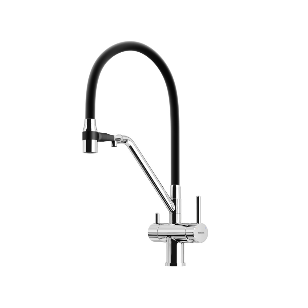 

Смеситель Sancos Dora SC4003CH для кухонной мойки, с гибким изливом, хром, SC4003CH