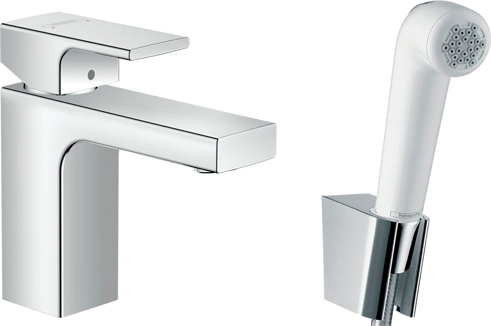 

Смеситель Hansgrohe Vernis Shape 71216000 для раковины с гигиеническим душем, хром