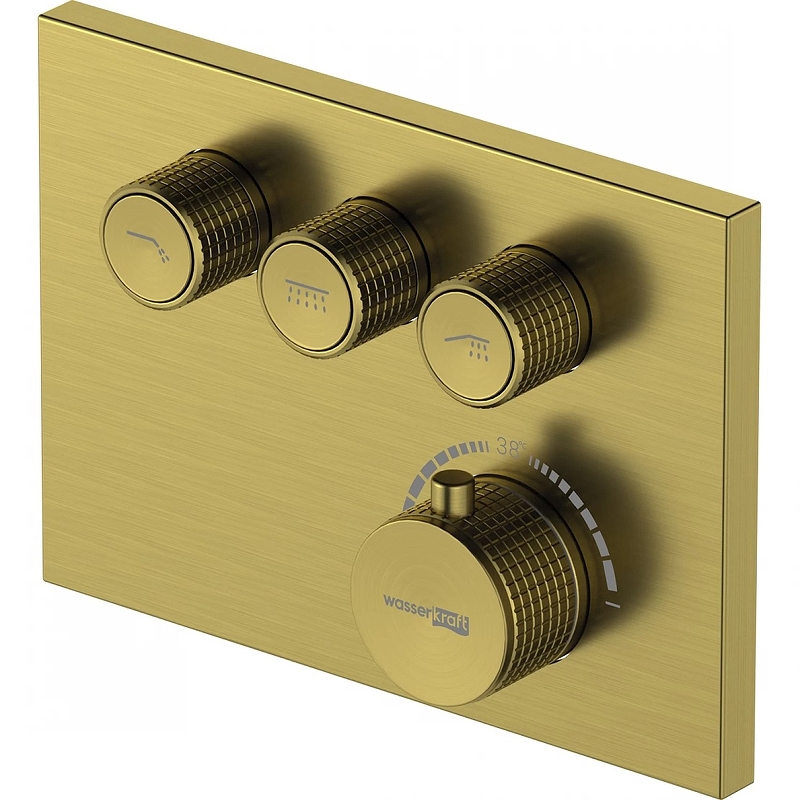 

Смеситель для ванны с душем WasserKRAFT Aisch 5558 Thermo золото матовое, 5558 Thermo