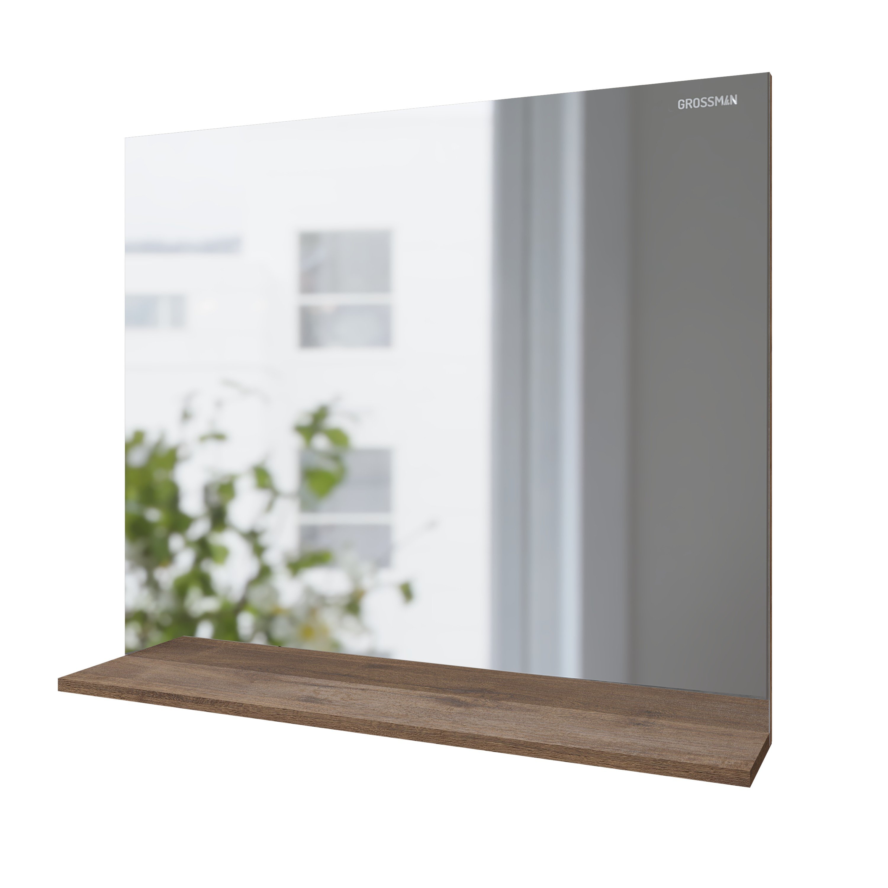 

Зеркало Grossman Тенза 85 с полкой, веллингтон, Темное дерево, Тенза 85