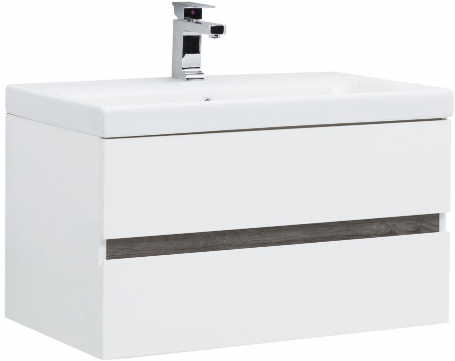 

Тумба с раковиной Aquanet Беркли 80 белый/дуб рошелье (2 ящика), 00254290