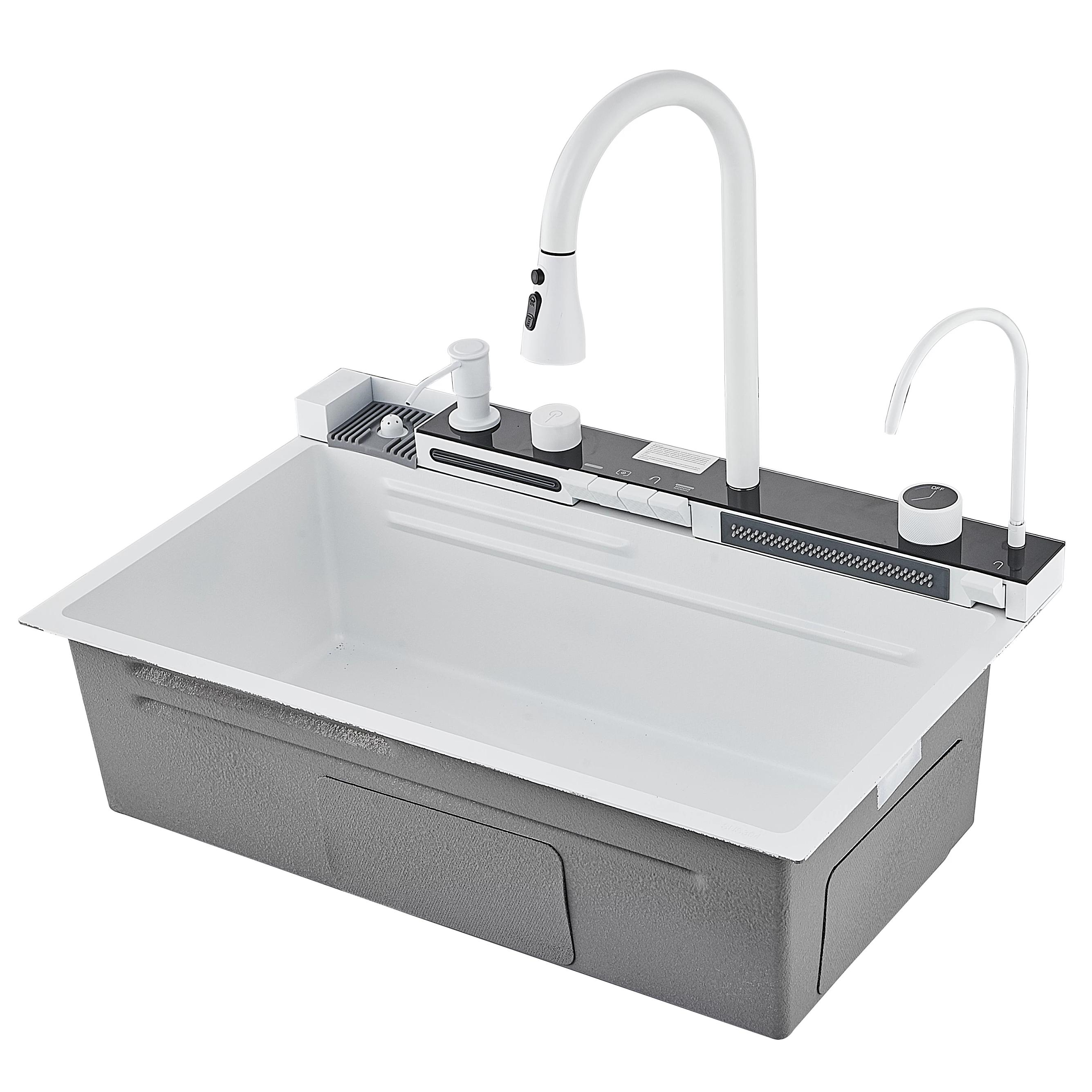

Мойка кухонная Savol S-SC001W многофункциональная, с водопадом, белый, S-SC001W