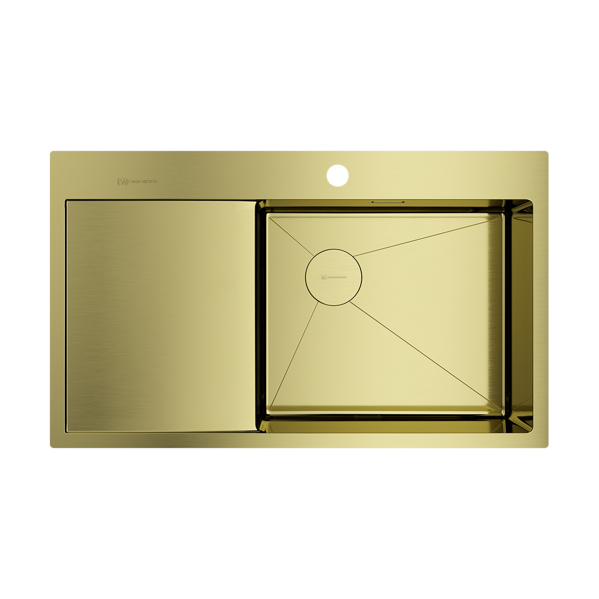 

Мойка кухонная Omoikiri Akisame 86-R Side 4997046 86х51 см светлое золото, 4997046