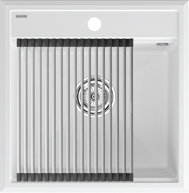 

Комплект мойка+ролл-матт Paulmark PM115051-WH+R375-BS 44,5х36 см, белый, PM115051-WH+R375-BS