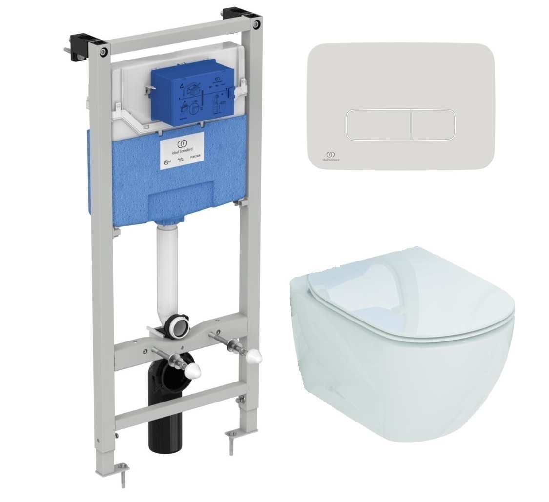 

Комплект инсталляция Ideal Standard Prosys Frame R020467+унитаз Ideal Standard Tesi T007901+кнопка смыва R0123AC, Белый, R020467+T007901+R0123AC