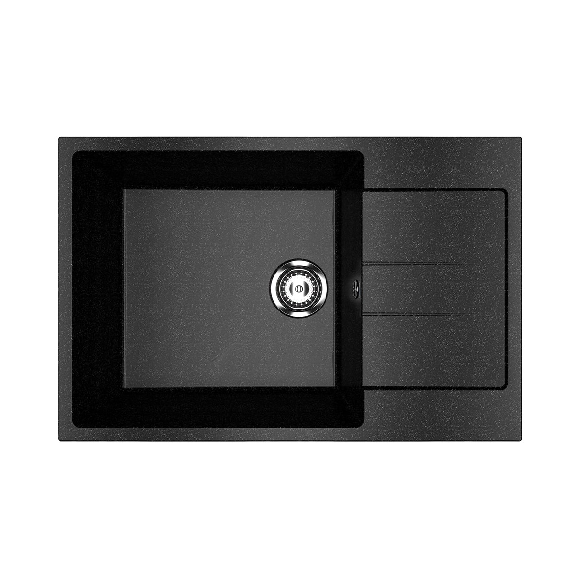 

Мойка кухонная Ulgran U-602-308 76х50 черная, Черный, U-602-308