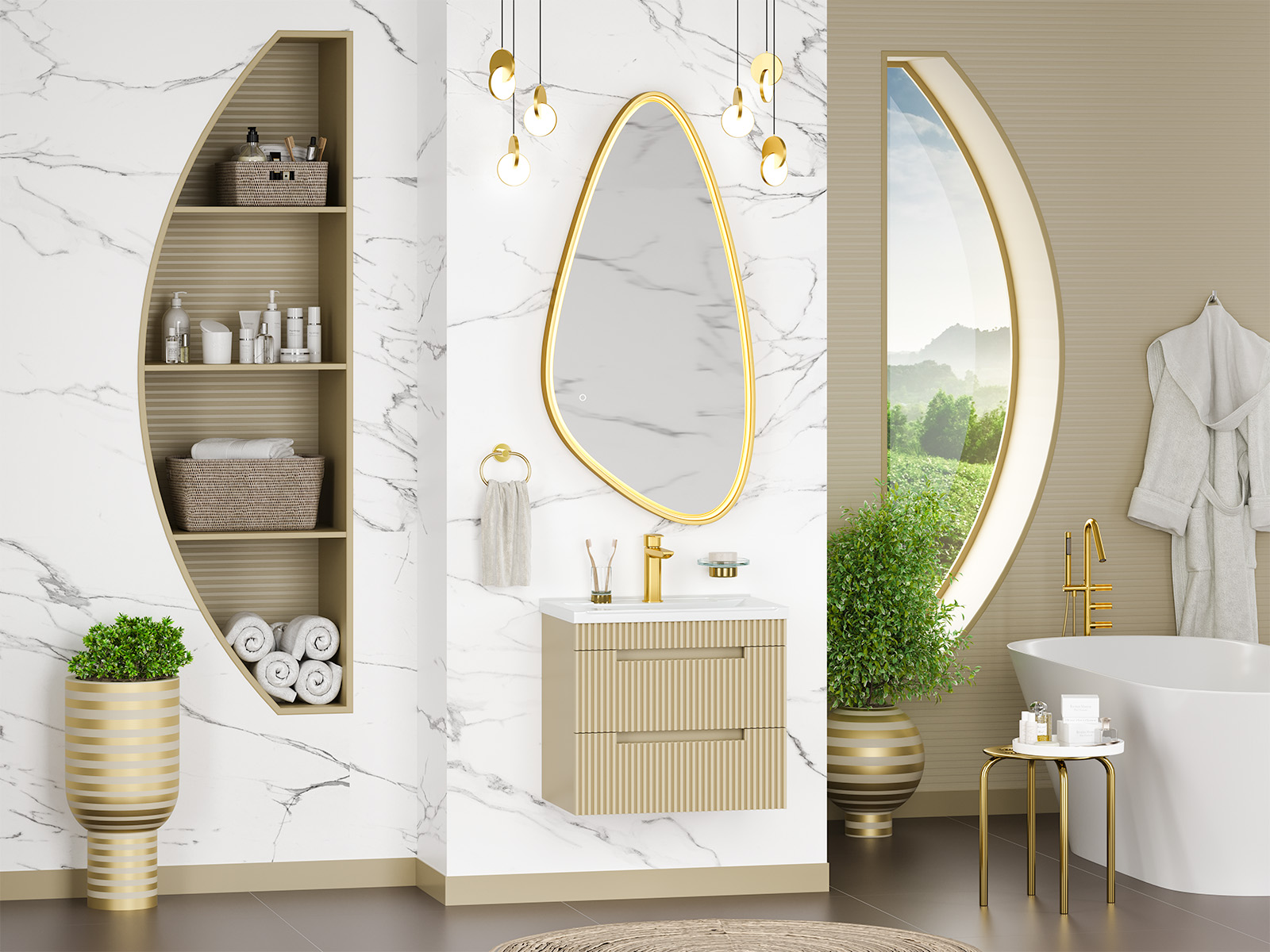 

Мебель для ванной Brevita Ariana 60 подвесная, капучино, Ariana ARI-01060-03062Я