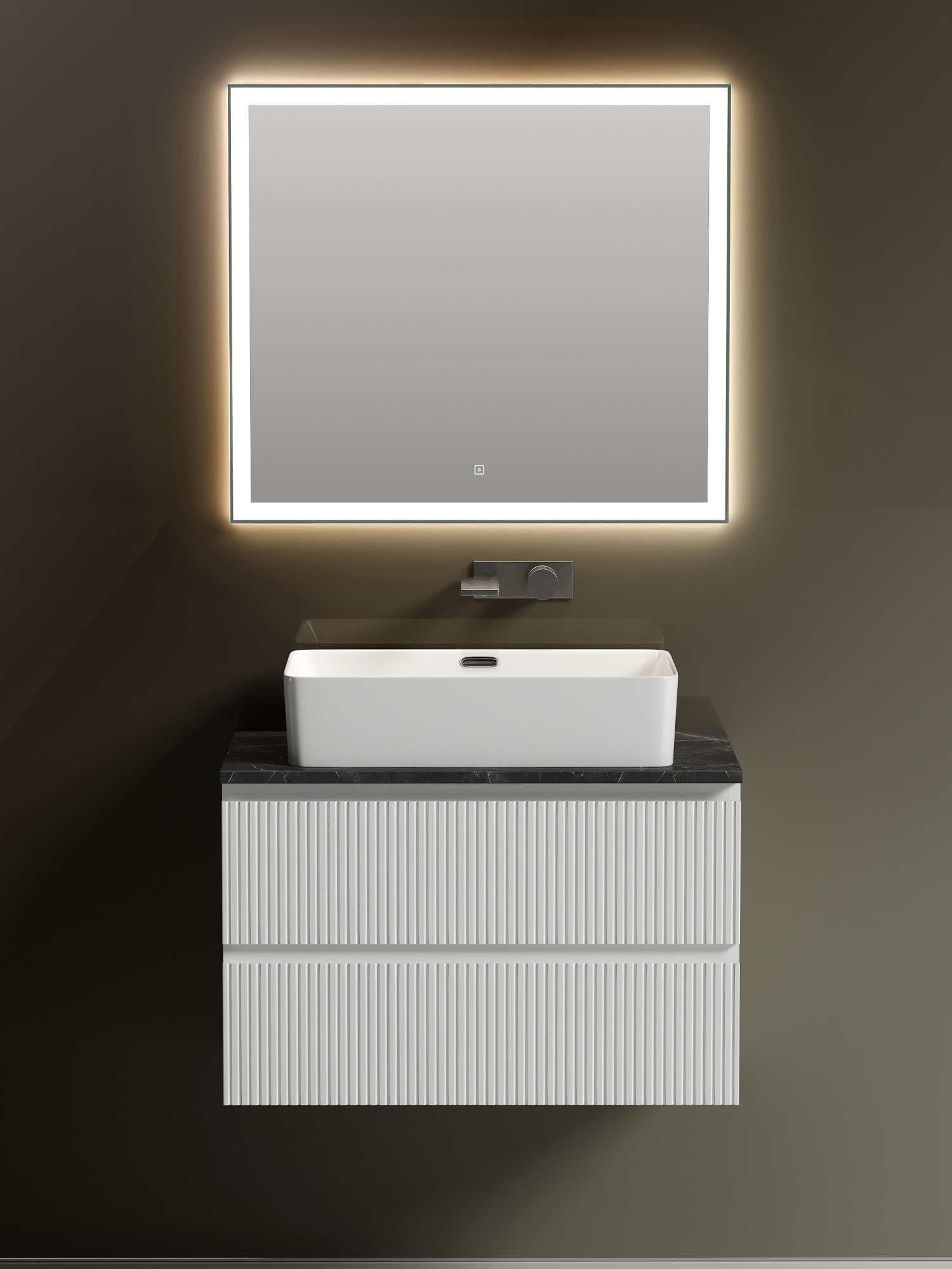 

Мебель для ванной Sancos Snob T 80 подвесная, столешница black sky, Bianco (без отверстия под смеситель), Белый, Snob T SNT80W