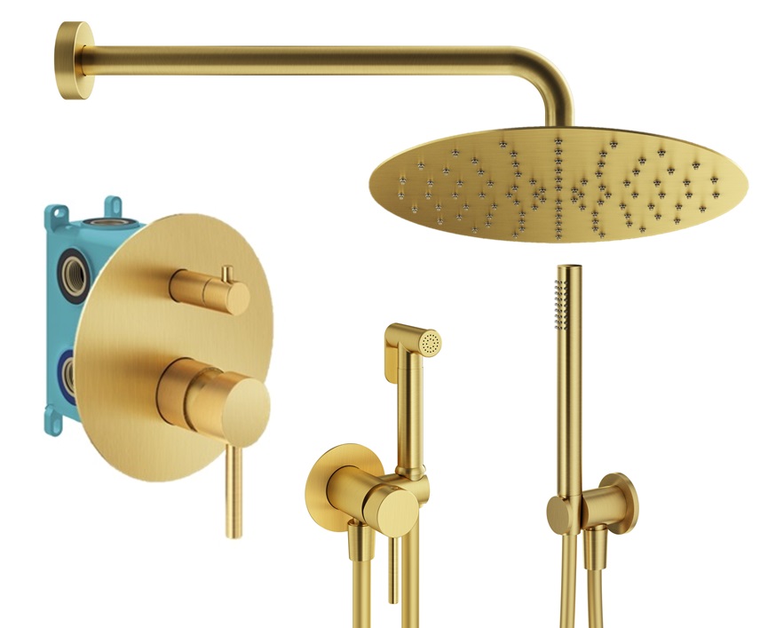 

Душевой комплект Plumberia Selection Ixo KITZXO18OB золото брашированное, Золотой, KITZXO18OB