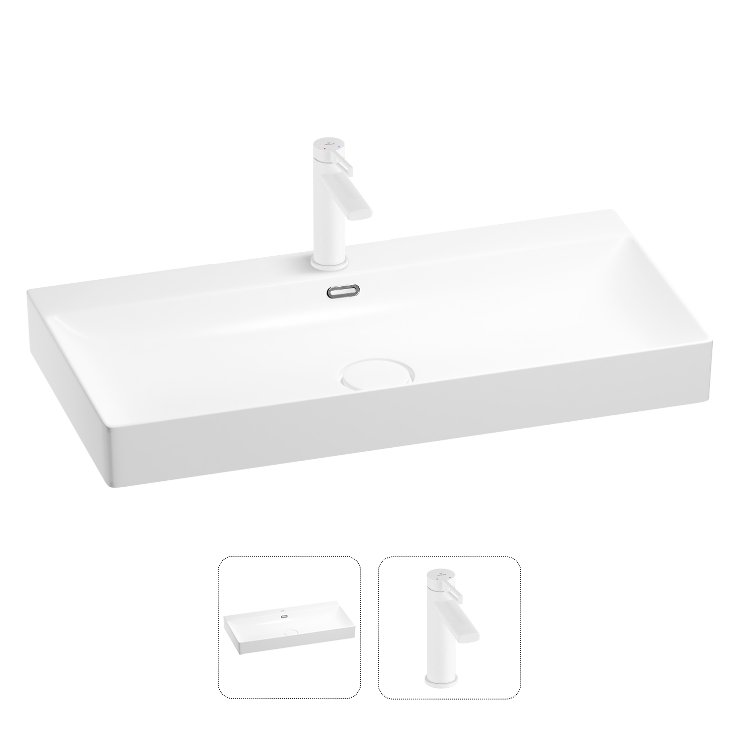 

Раковина для ванной Wellsee Bromance 201000975 в наборе 2 в 1, Белый, 201000975