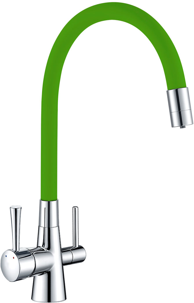 

Смеситель Lemark Comfort LM3075C-Green для кухонной мойки, Хром / зеленый