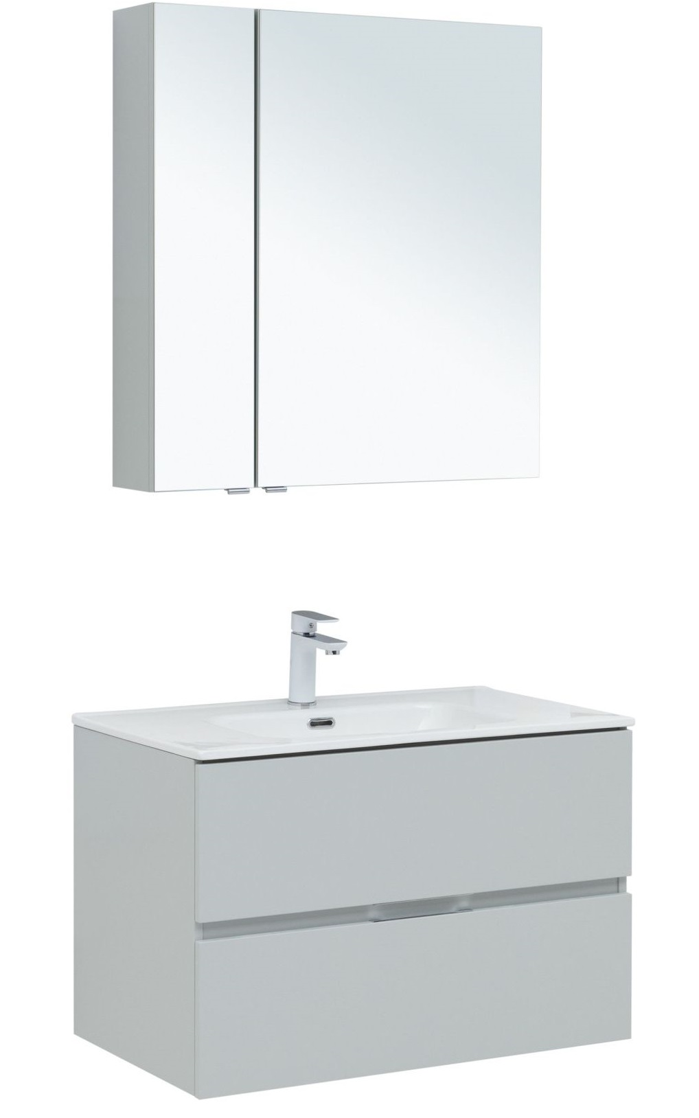 

Мебель для ванной Aquanet Алвита New 80 2 ящика, серая, Серый, Алвита New 80
