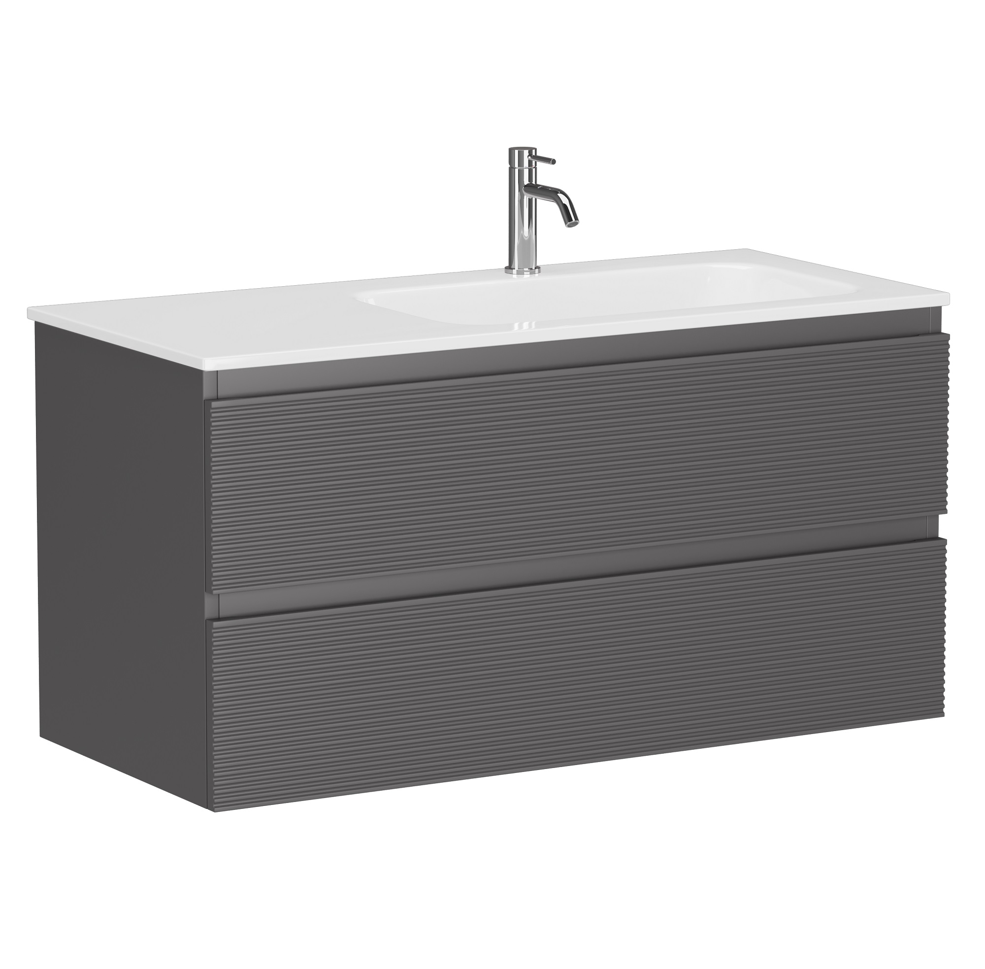 

Тумба с раковиной Sancos Folk 100 R подвесная, Grey soft, Серый матовый, FL100RGS