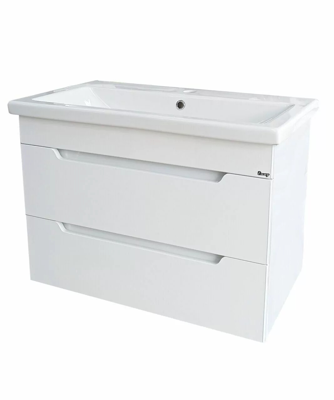 

Тумба с раковиной Emmy Стоун 60 подвесная, 2 ящика, белая (раковина Como 60), Белый, Стоун 60