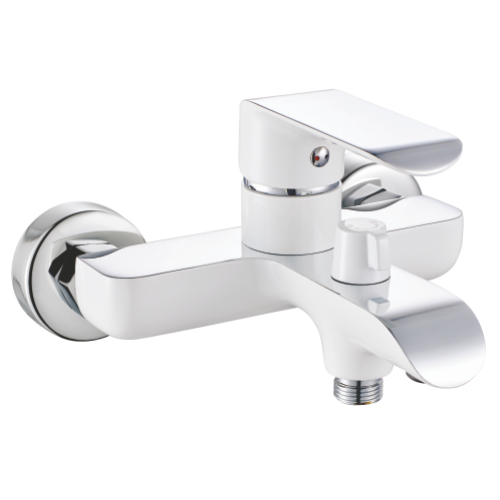 

Смеситель для ванны с душем Rose R2102F белый/хром, Хром / белый, R2102F