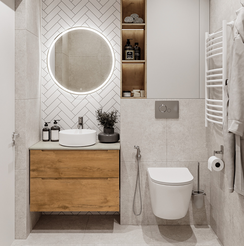 

Мебель для ванной BelBagno Etna H-60 80 подвесная, со столешницей, 2 ящика, Rovere Nature, Дерево, ETNA-H60-800-2C-SO-RN-P
