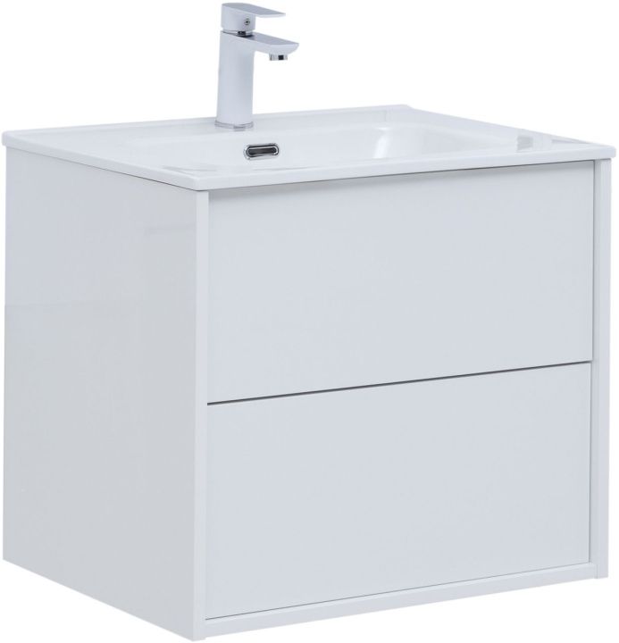 

Тумба с раковиной Aquanet Lino 60 (Flat) подвесная, белый глянец, Lino 60 (Flat)