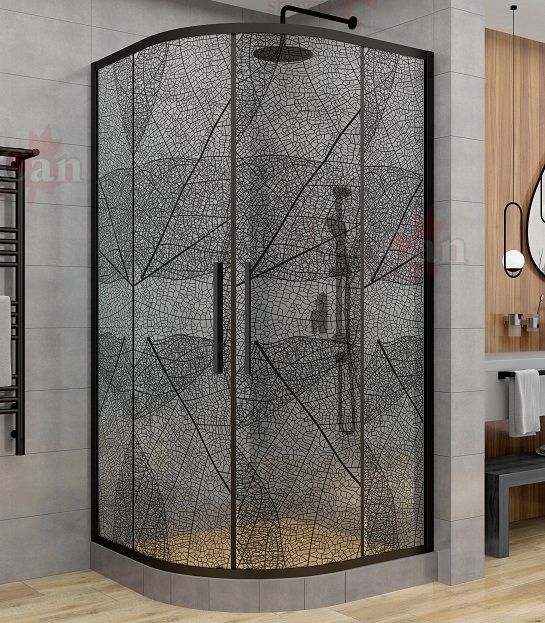 

Душевой уголок AvaCan HB100 100х100х195 см, профиль черный, стекло тонированное, HB100