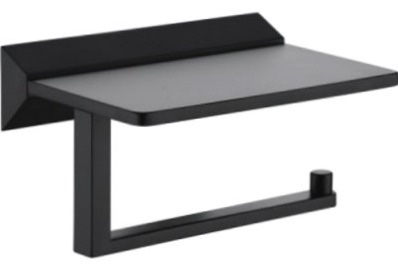 

Держатель туалетной бумаги Rose RG1605H с полочкой черный, RG1605H