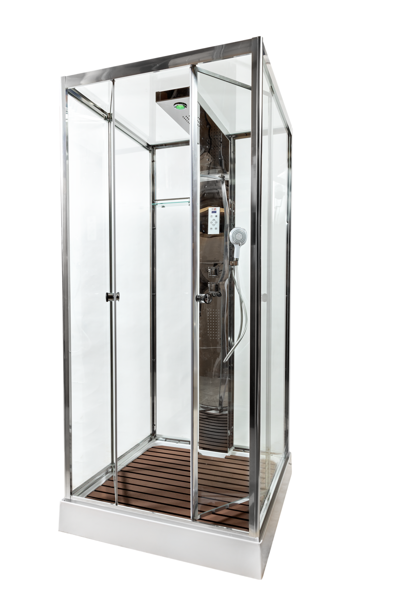 

Душевая кабина AvaCan Z111STEAM, 100х100х220 см, стекло прозрачное, профиль хром, Z111STEAM