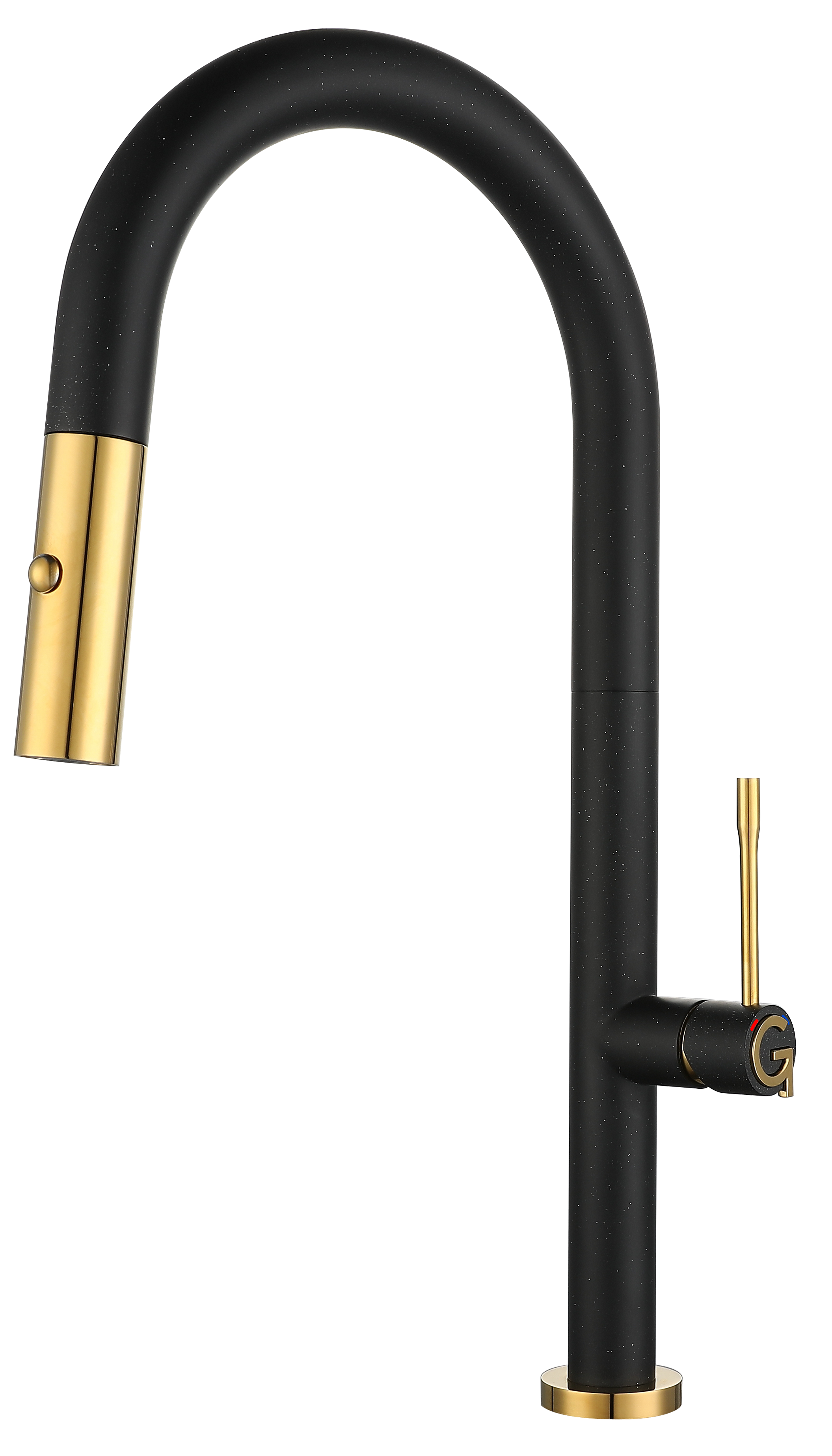 

Смеситель для кухонной мойки Rivelato Asti 3972500 nero oro с выдвижной лейкой, Черный / золото, 3972500 nero oro