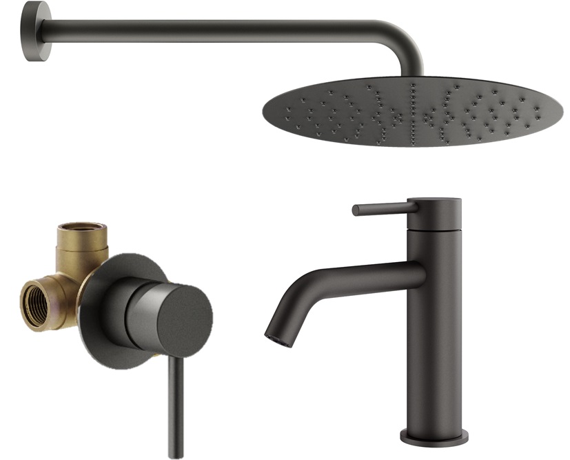 

Душевой комплект Plumberia Selection Ixo KITXO01GR53 графит матовый, KITXO01GR53