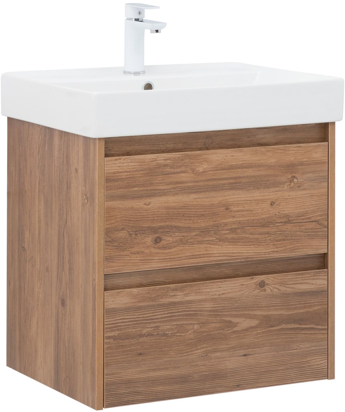 

Тумба с раковиной Aquanet Nova Lite 60 дуб шоколадный, 2 ящика, Темное дерево, Nova Lite 60