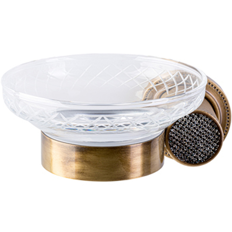 

Мыльница Boheme Royal Cristal 10923-BR-B настенная, бронза/черный, 10923-BR-B