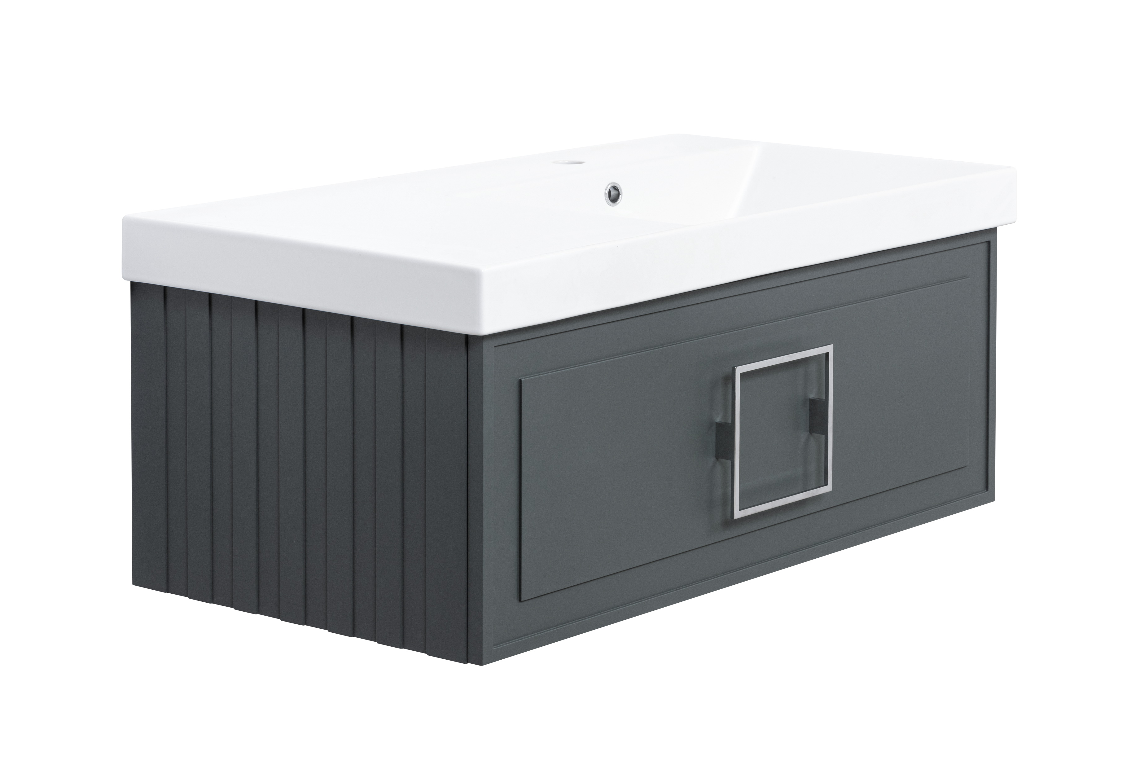

Тумба с раковиной La Fenice Cubo Grigio 90 серая, Серый, Cubo Grigio 90