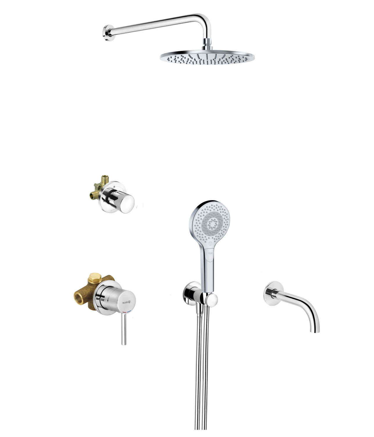 

Душевая система Kludi Bozz 386340576 10 в 1 встраиваемая, хром, 386340576