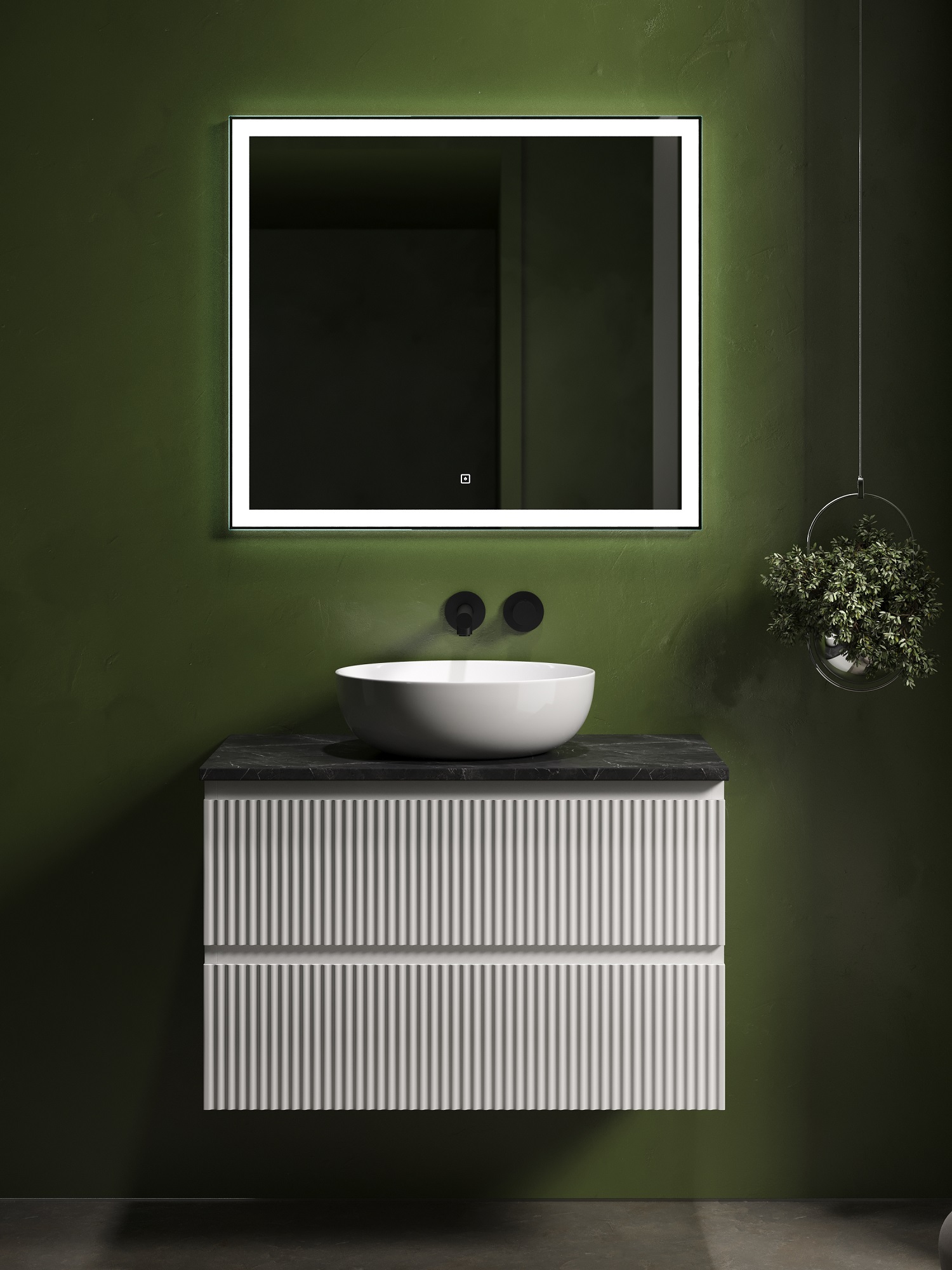 

Мебель для ванной Sancos Snob R 80 подвесная, столешница black sky, Bianco (без отверстия под смеситель), Белый, Snob R SNR80W