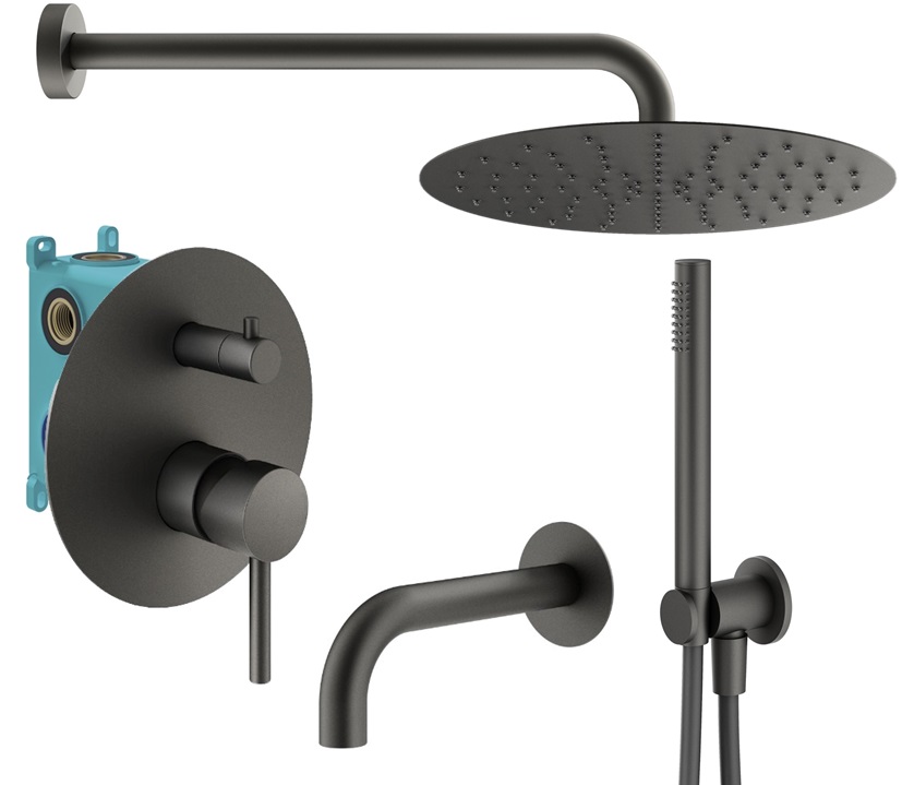 

Душевой комплект Plumberia Selection Ixo KITXO19GR60 графит матовый, KITXO19GR60
