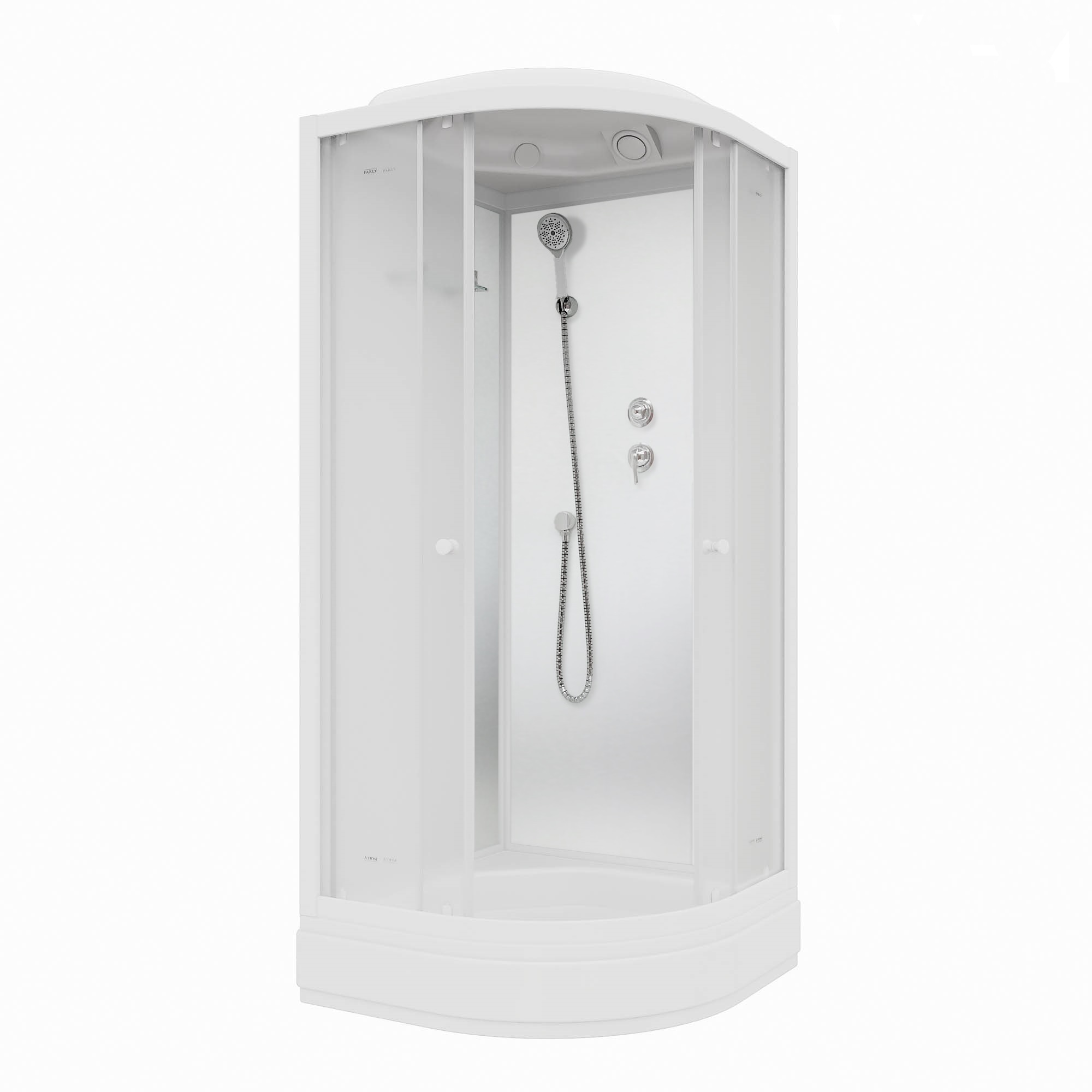 

Душевая кабина Parly Bianco BM86F 85х215 профиль белый, стекло матовое, BM86F