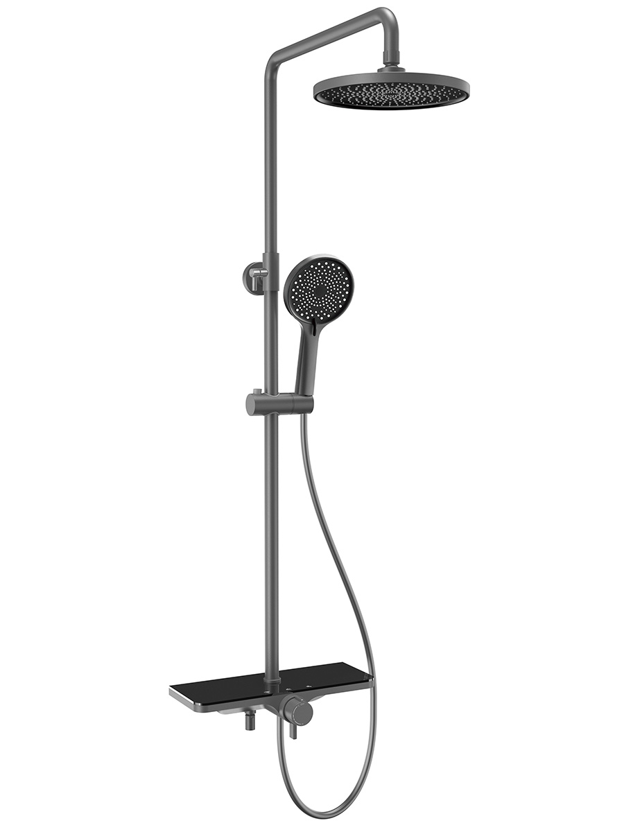 

Душевая стойка AQUAme AQM8002G со смесителем, серая, Серый, AQM8002G