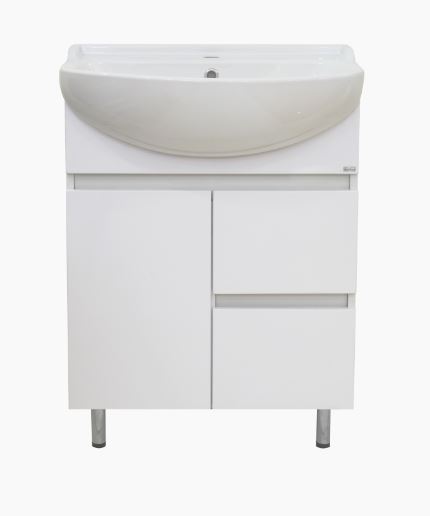 

Тумба с раковиной Misty Амур 60 напольная с 2 ящиками, Белый, Амур 60