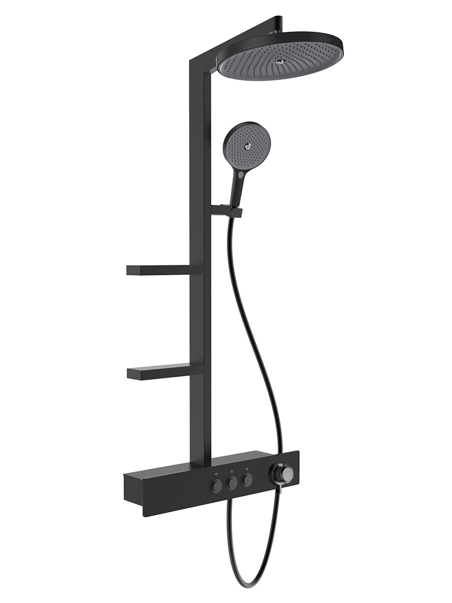 

Душевая стойка AQUAme AQM8005B с термостатом, черная, Черный, AQM8005B