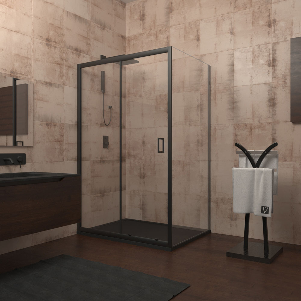 

Боковая стенка Veconi KP-01B 70х185 см, профиль черный, стекло прозрачное, KP-01B